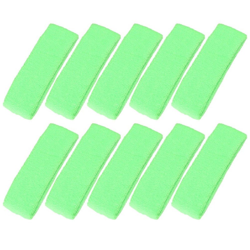 Mallofusa ? 10 PCS Cotton Sports Basketball Headband/Sweatband Head Sweat Band/Brace Gift Party Outdoor Activities (Light Green) - Image 1